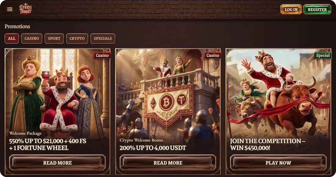 crazytower casino bonus all