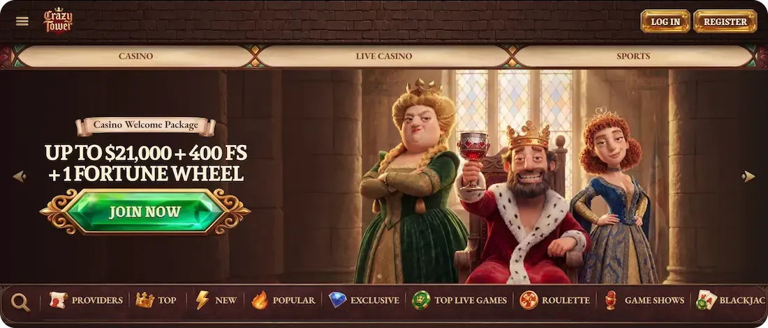 crazytower casino site
